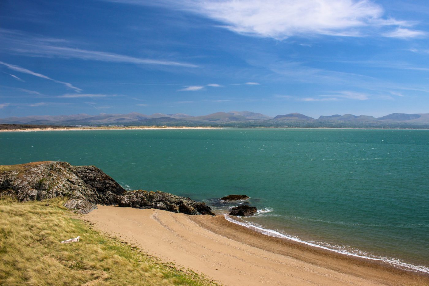 Newborough Beach with views towards Eryri